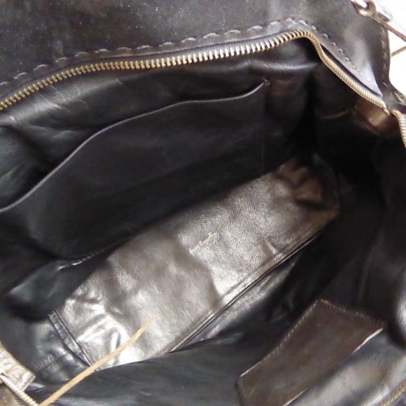 Henry Beguelin Brown Doctor Two Way Bag Handbag Convertible Shoulder Leather - Picture 7 of 12